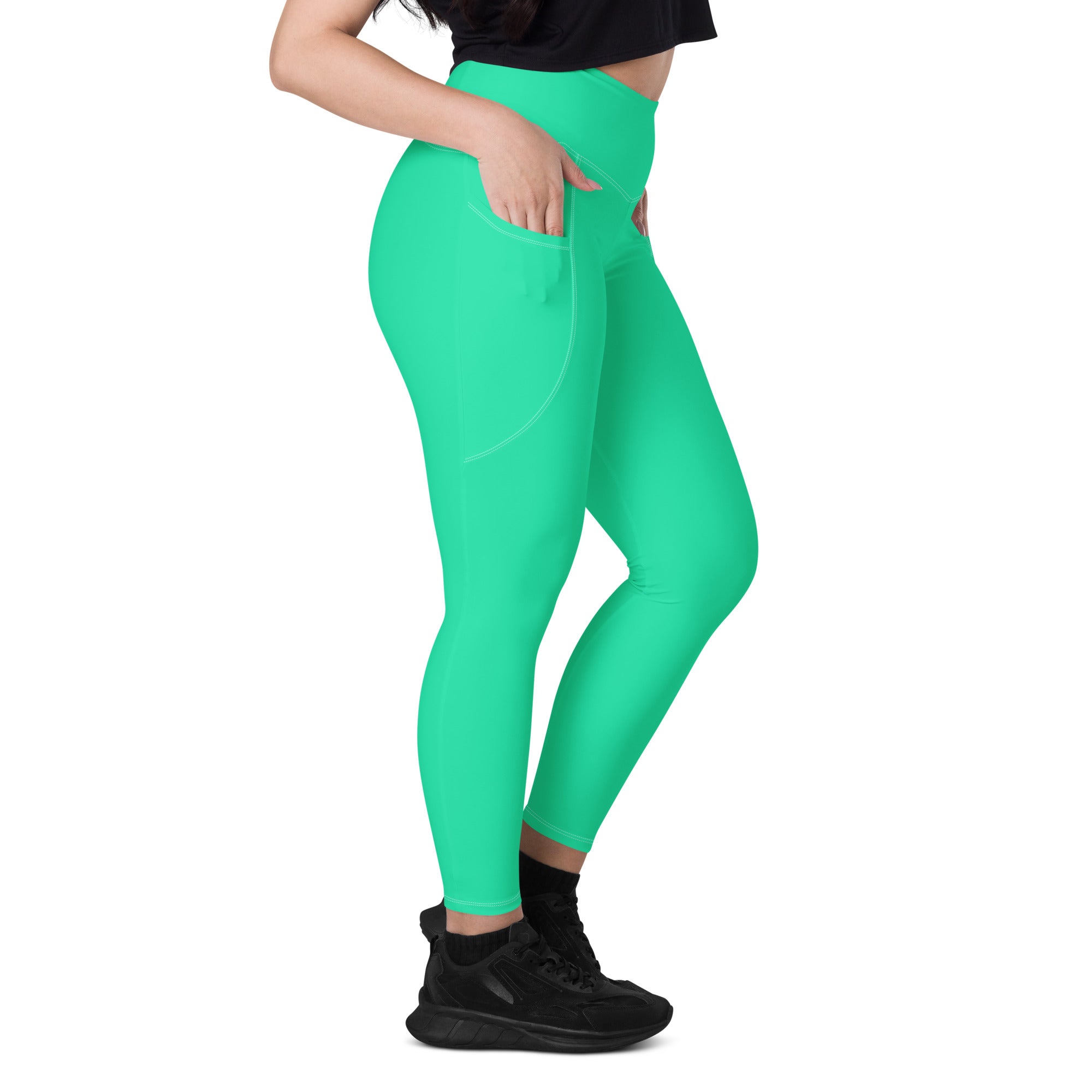 Leggings with Pockets in Sea Green